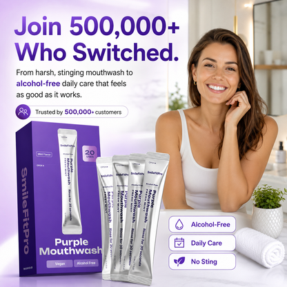 Purple Mouthwash - Sachets 20 Pack - Peroxide-Free - Alcohol Free - Vegan Mint